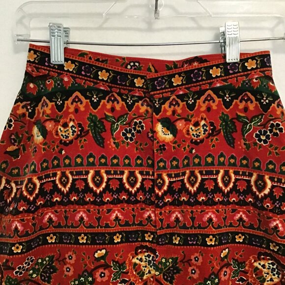 Colourful Patterned Velour A-Line Maxi Skirt Size XXS - Picture 3 of 5